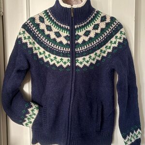 L.L. Bean Fair Isle Zip-up Sweater